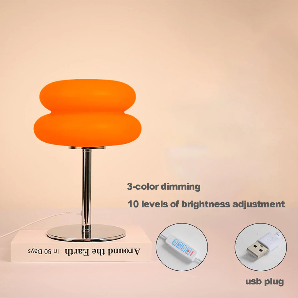 Lumorelle - Atmospheric Bed Lamp in Cream Color with USB and Adjustable Lighting