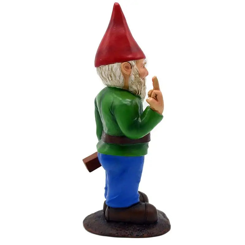 Cypria - Funny Drunken Gnome Figurine with Middle Finger for Garden and Lawn
