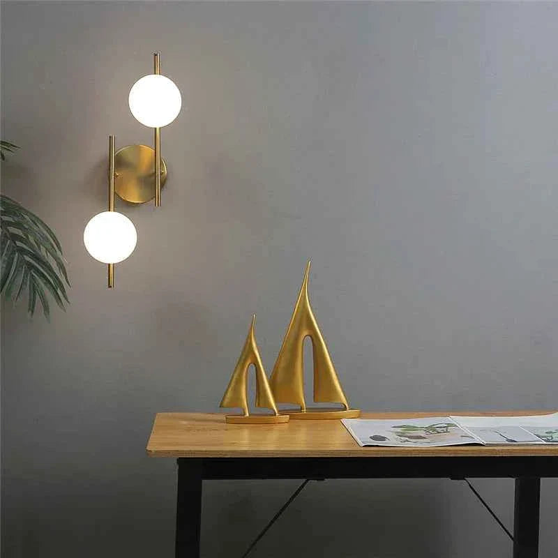 Bela Wall Light | Modern Dual-Globe, Gold Finish