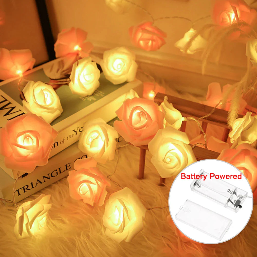 Cirellia – LED Rose Flower Light Chain with USB or Battery Power