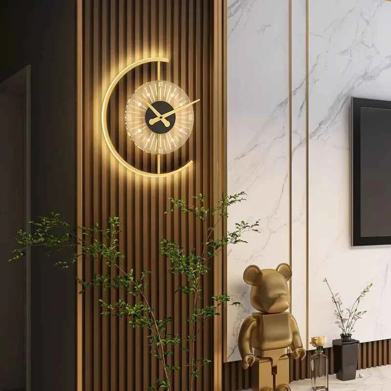 Luna LED Wall Lamp Clock | Post-Modern Design, Soft Ambient Light
