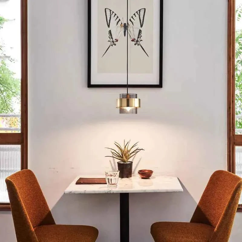 Brio Pendant Light | Smoked Glass & Brass Design