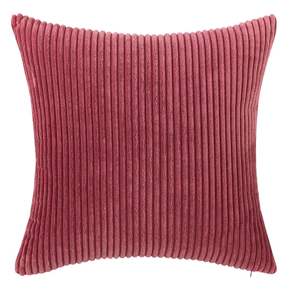 Elviron - Corduroy Striped Decorative Pillow Cover