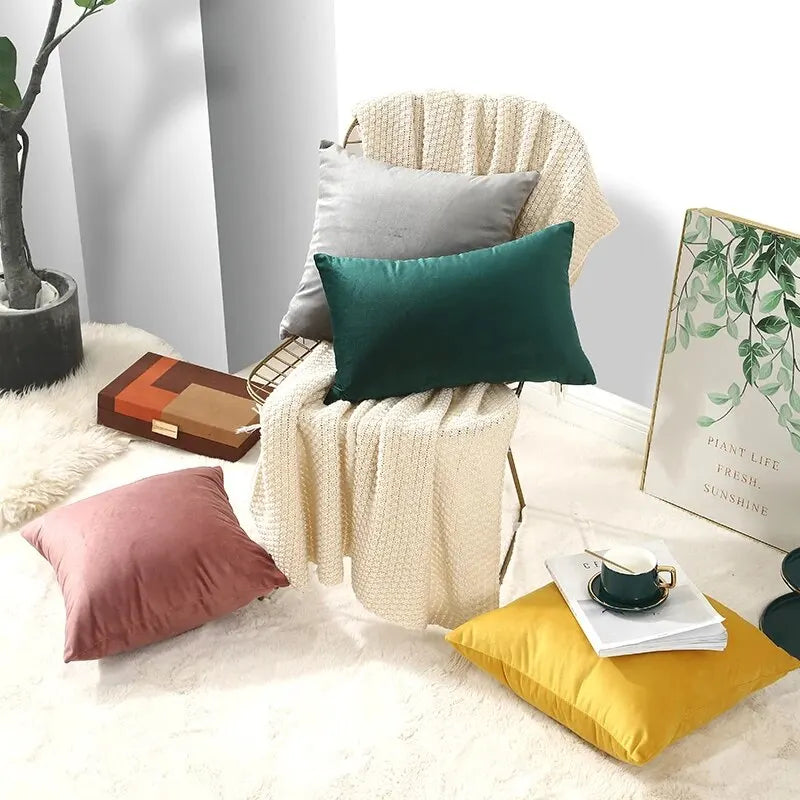 Solmire - Velvet Decorative Pillow Cover 45x45 Cm Square