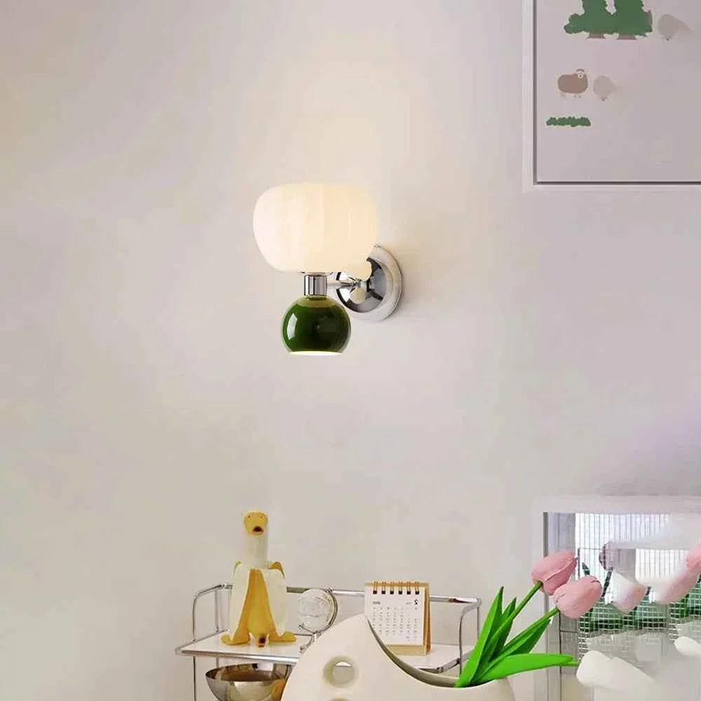 Bello Pumpkin Wall Lamp | Sculpted Glass & Metal Sconce