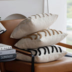 Sabella - Boho Chenille Decorative Cushion with Soft Geometric Lines for Sofa and Living Room