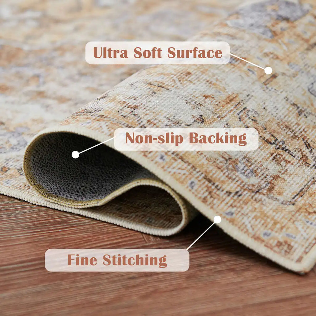 Bello Medallion Rug | Non-Slip, Lightweight Oriental Carpet