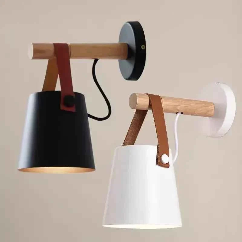Bello Wall Lamp | Wood & Leather, Soft Ambient Lighting