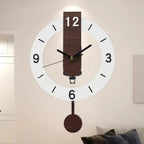 Bela Pendulum Wall Clock | Silent Quartz Movement, Modern Acrylic & Wood