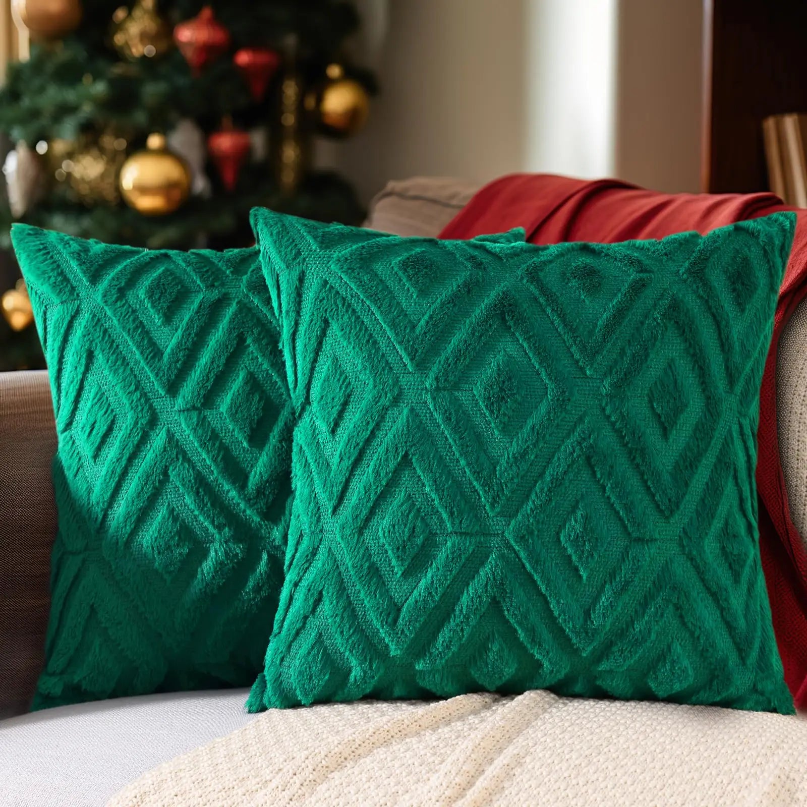 Elarina - Christmas Throw Pillow Decorative Cushion Set of 2