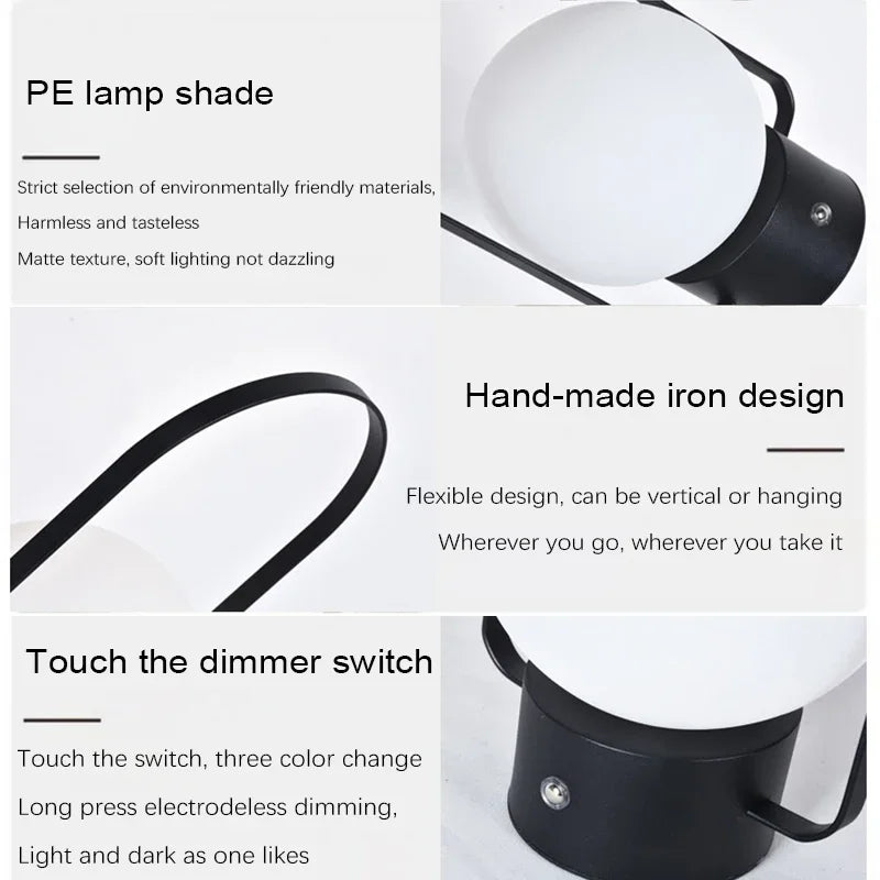 Lumynia - Scandinavian LED Table Lamp Rechargeable Hanging and Portable