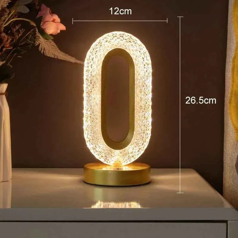Blyss 3D Crystal LED Night Light | Touch Dimming, Rechargeable