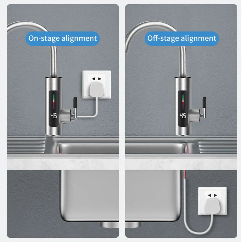 Zarenthea - Electric Kitchen Faucet with Flow Heater 3000W Stainless Steel