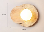 Bela Wabi-Sabi Wall Lamp | Natural Stone & Wood, Soft Ambient Glow