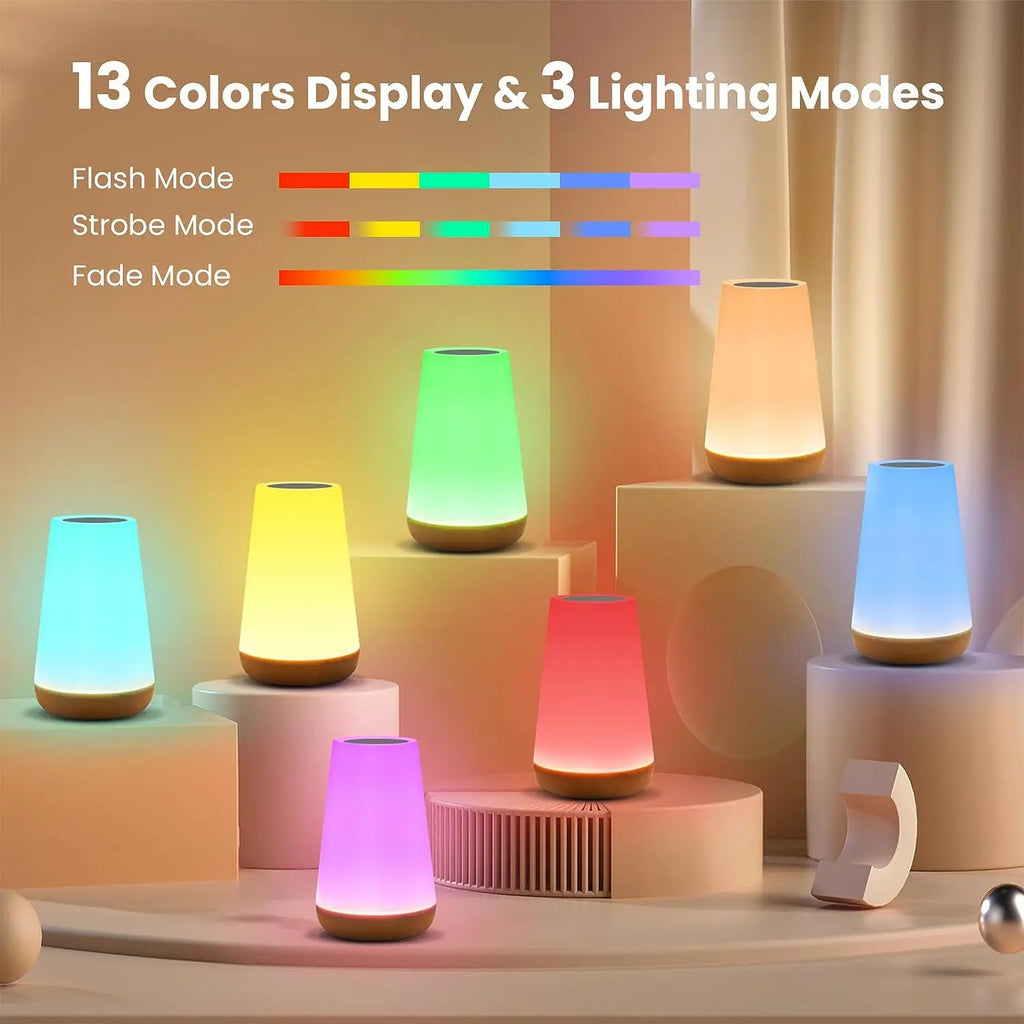 Glowino - Portable Night Light with 13 Colors and Touch Control