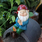 Ligeia - Gnome with Fishing Rod Resin Figurine for Garden Indoor and Outdoor Decoration
