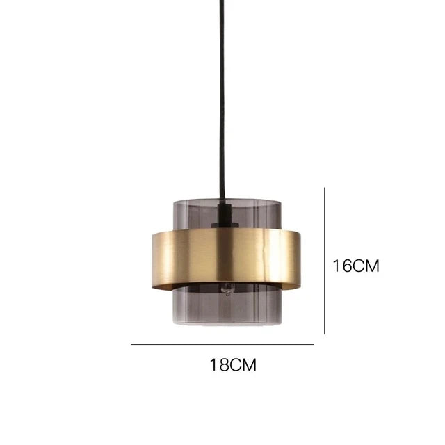 Brio Pendant Light | Smoked Glass & Brass Design