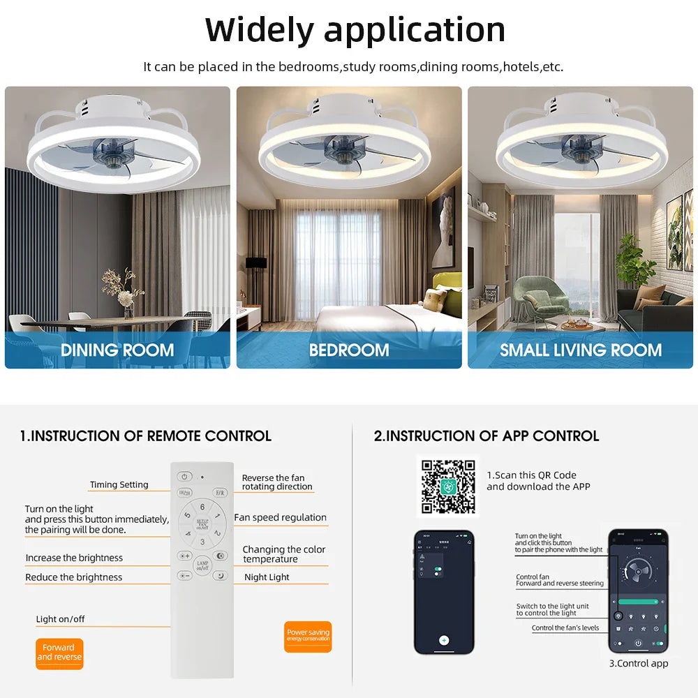 Lumirel - Ceiling Fan with LED Light and Remote Control