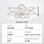 Florivon - Smart Flower Ceiling Fan With LED Light And App Control