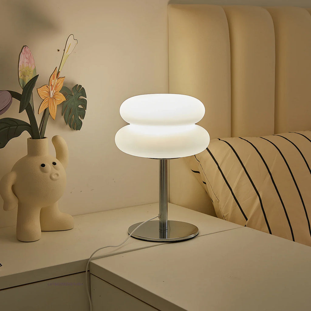 Lumorelle - Atmospheric Bed Lamp in Cream Color with USB and Adjustable Lighting