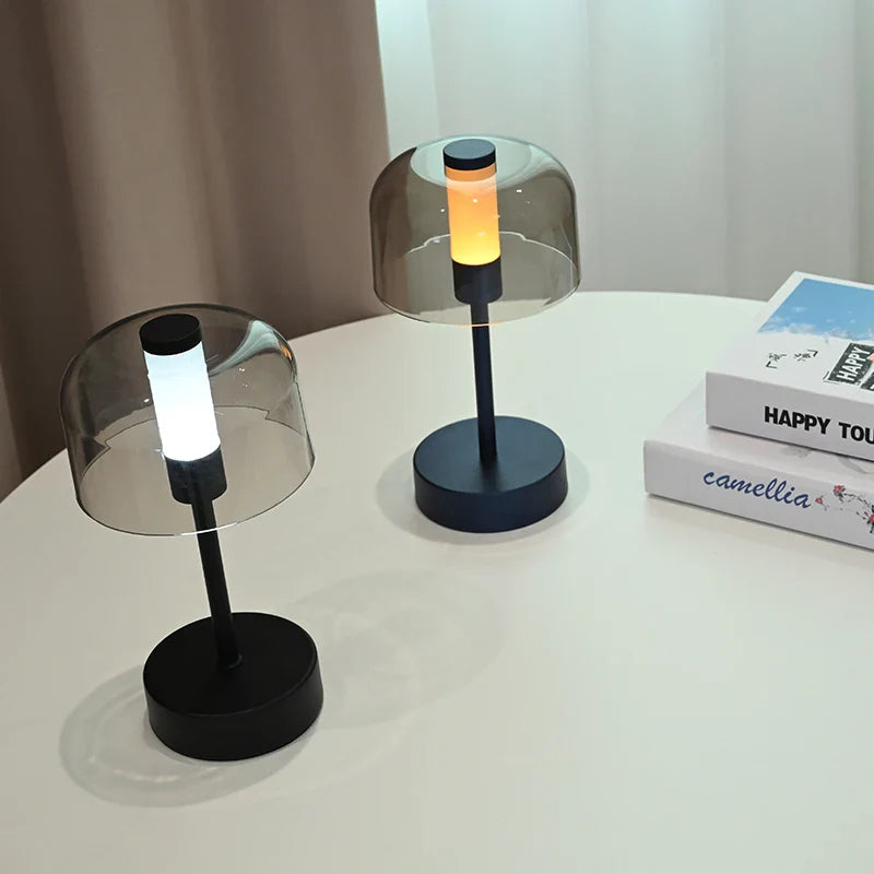 Glowmist - Decorative Table Lamp in Cream Style with Rechargeable Lighting