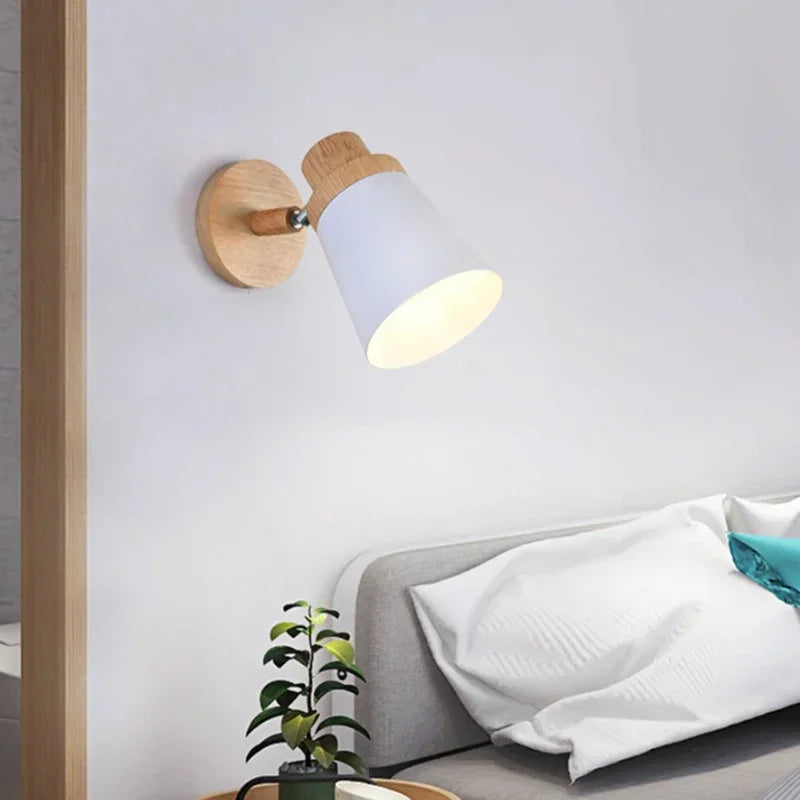 Norven – Modern LED Wall Lamp E27 Wood Metal