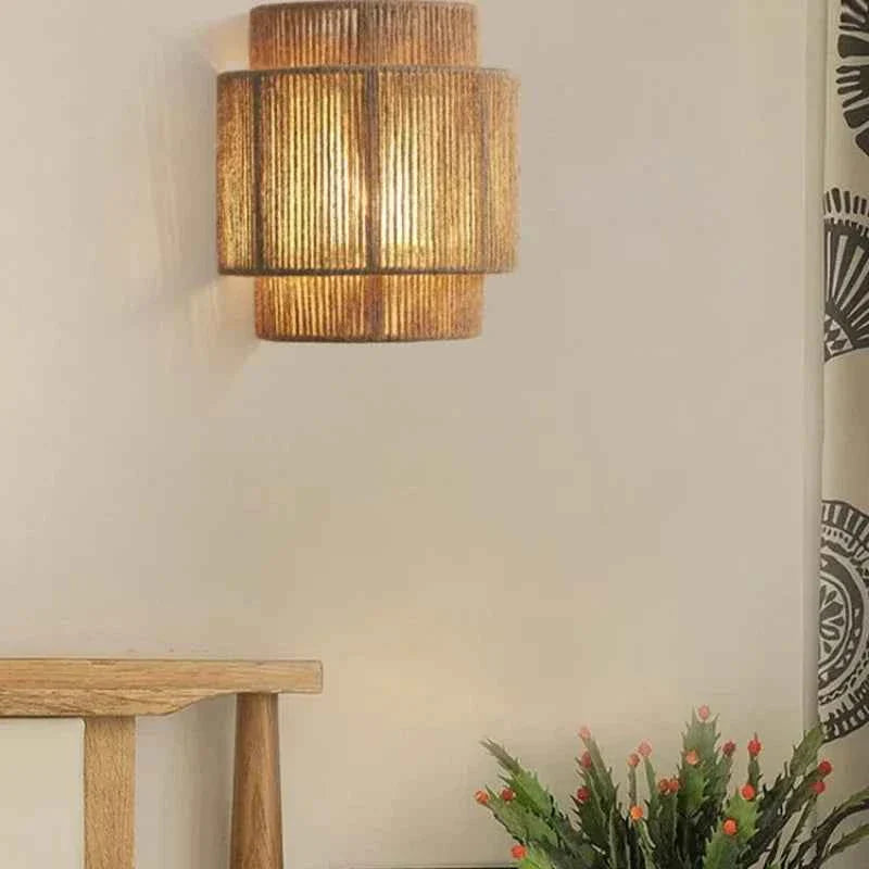 Brio Rattan Wall Lamp | Handwoven Natural Light Fixture