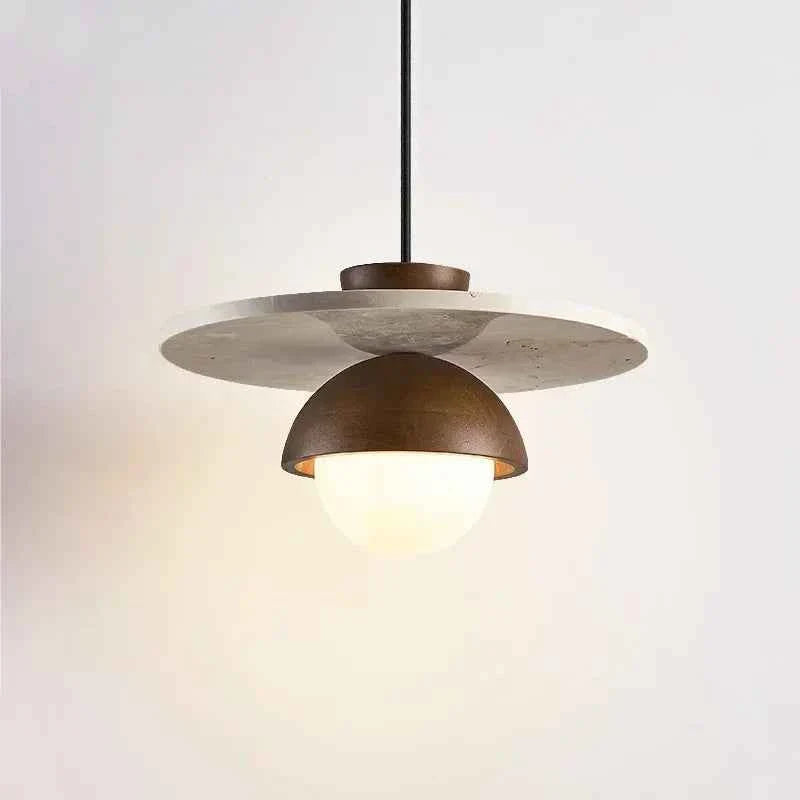 Boreal Pendant Light | Walnut & Stone LED Chandelier