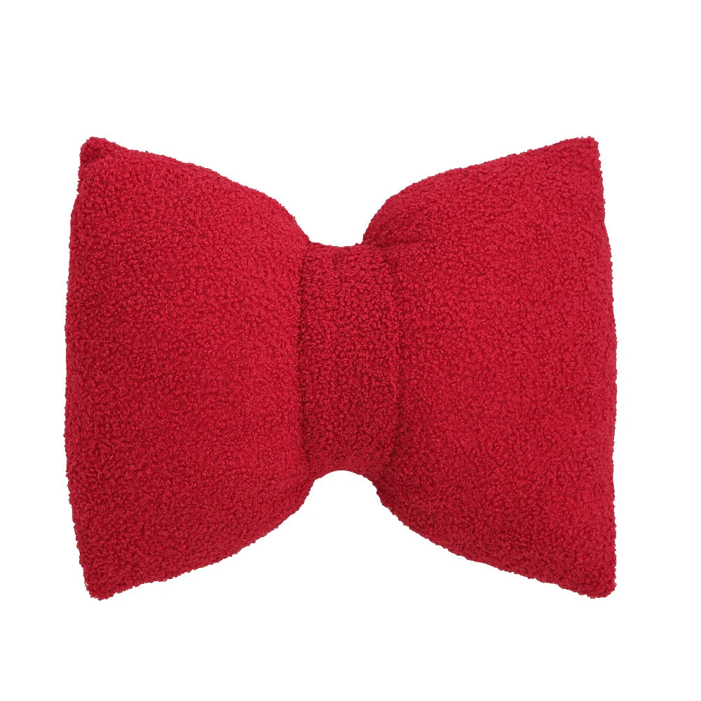 Marivelle - Plush Bow Decorative Pillow With Filling Plain