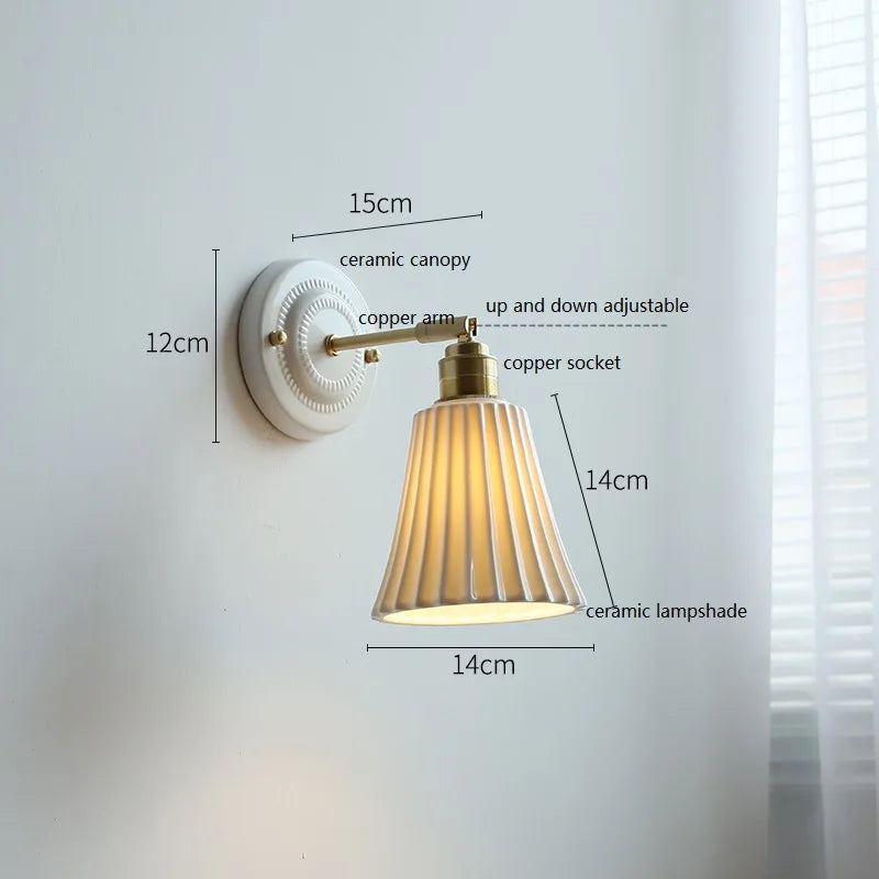 Bela Ceramic Wall Lamp | Vintage Elegance, Warm Ambient Lighting
