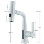 Nytheria - Waterfall Bathroom Faucet with Digital Temperature Display and Pull-Out Spout
