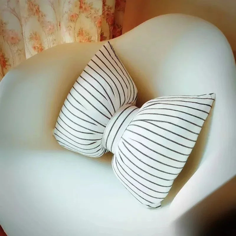 Lysandra - Striped Bow Neck Pillow 25x18 Cm