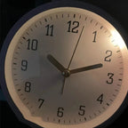 Table Clock Silent Sweep Movement Metal Glass Design