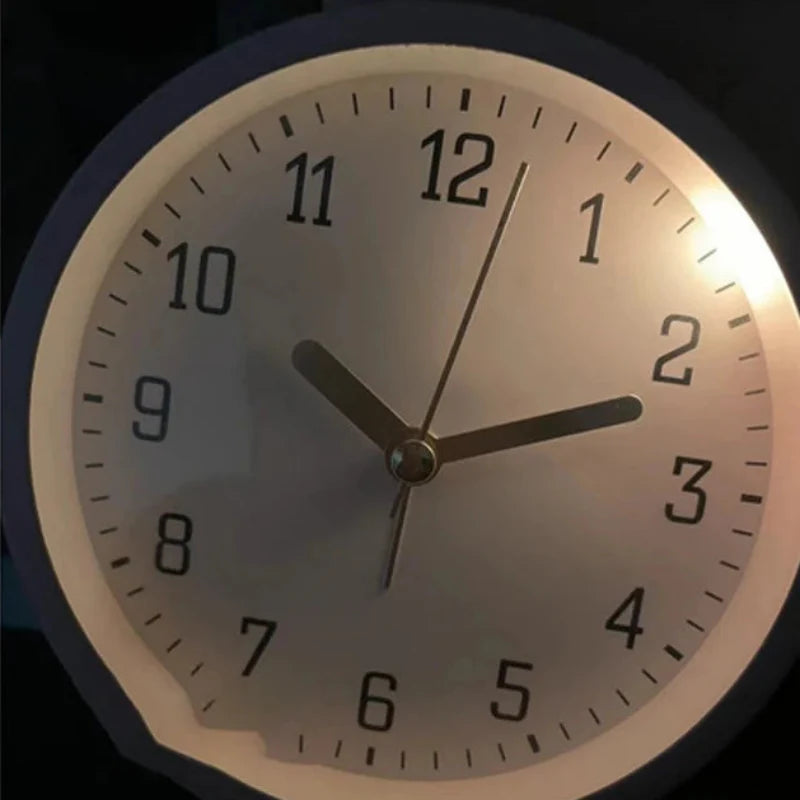 Table Clock Silent Sweep Movement Metal Glass Design