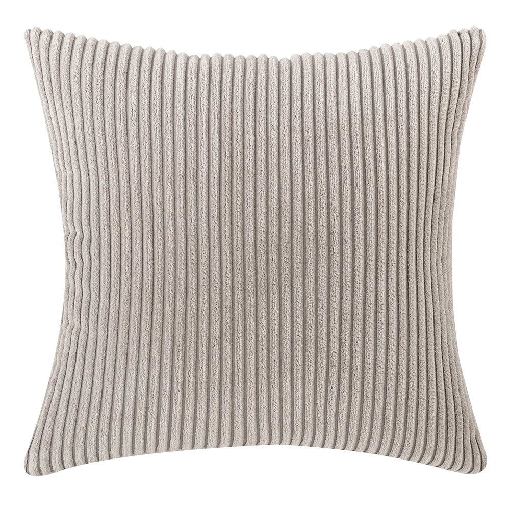 Elviron - Corduroy Striped Decorative Pillow Cover