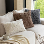 Sylvaran - 3D Jacquard Velvet Decorative Pillow with Leaf Pattern 45x45cm
