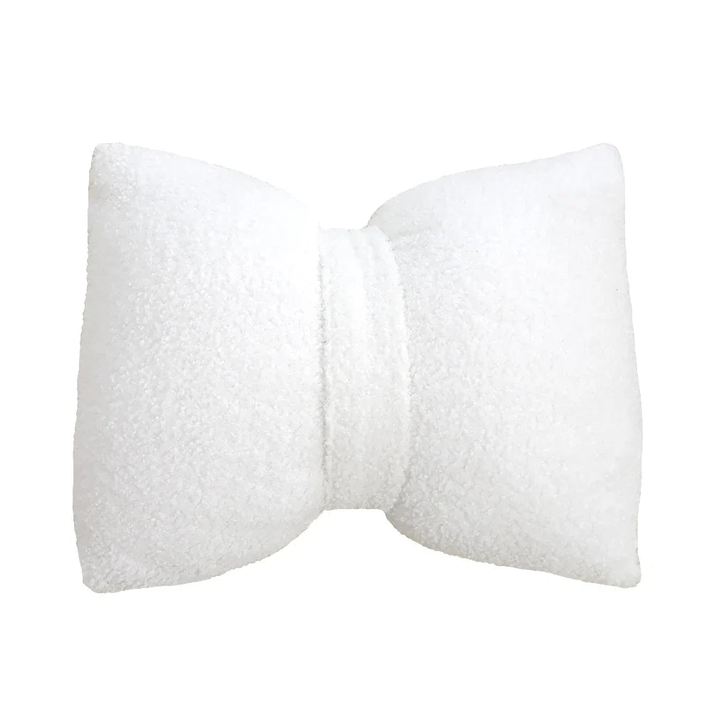 Marivelle - Plush Bow Decorative Pillow With Filling Plain