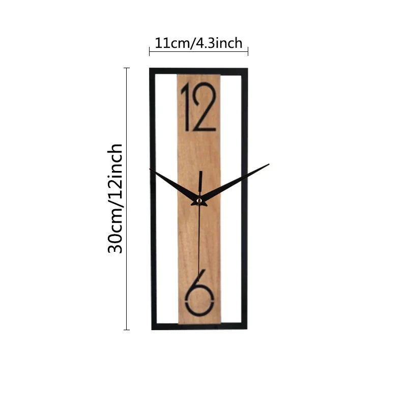 Bela Wall Clock | Slim Wood Grain Design, Silent Quartz Movement