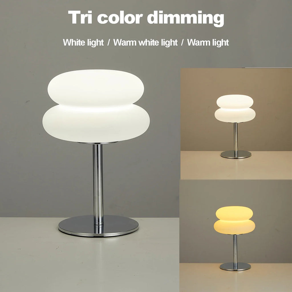 Lumorelle - Atmospheric Bed Lamp in Cream Color with USB and Adjustable Lighting