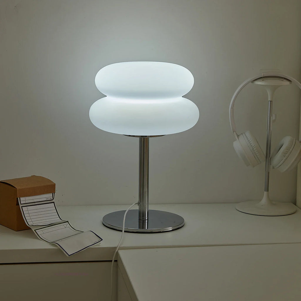 Lumorelle - Atmospheric Bed Lamp in Cream Color with USB and Adjustable Lighting