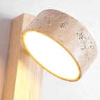 Bela Wall Lamp | French Wabi-Sabi Design with Solid Wood & Travertine
