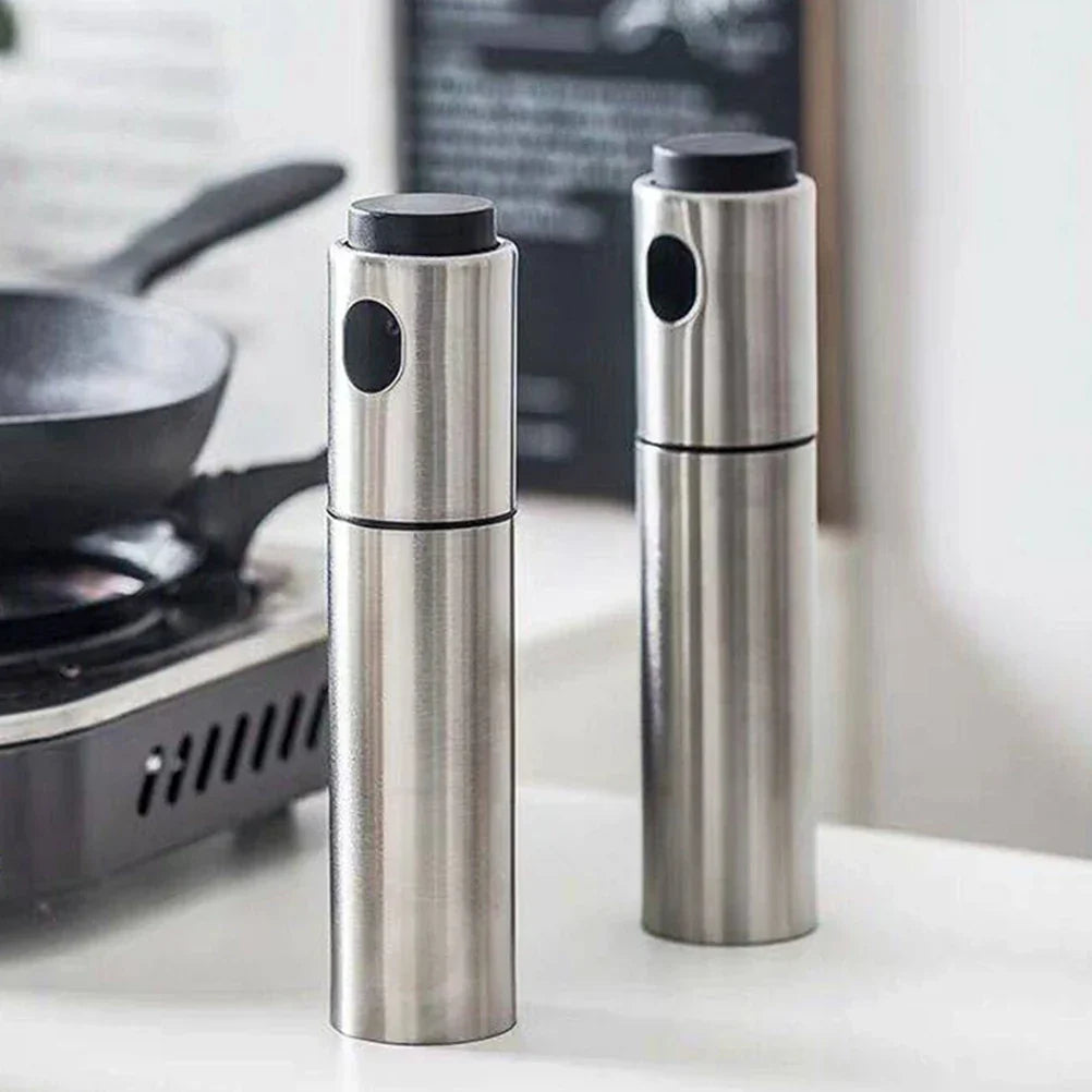 Stainless Steel Oil Sprayer - 100ml Fine Mist Cooking Oil Spray Bottle for Grilling, Baking, and Salad Dressing