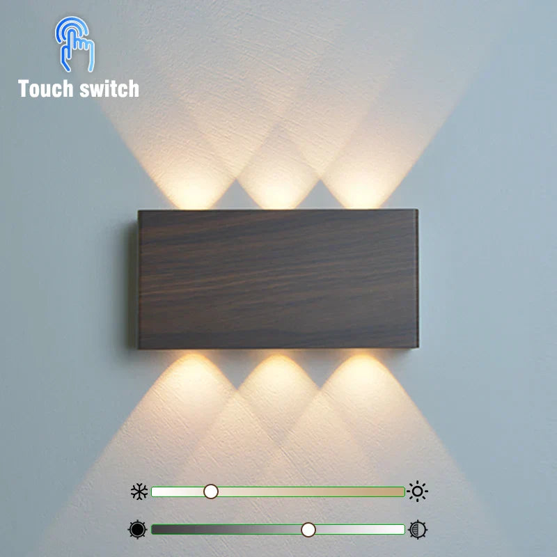 Belo Wall Lamp | Wireless Touch Control, Wood-Grain Design