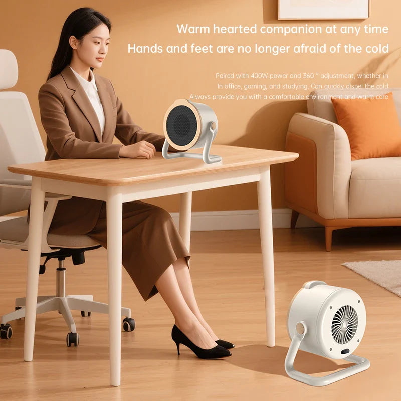 Folmina - 1000W Portable Ceramic Electric Heater Table Model with Tip-Over Protection