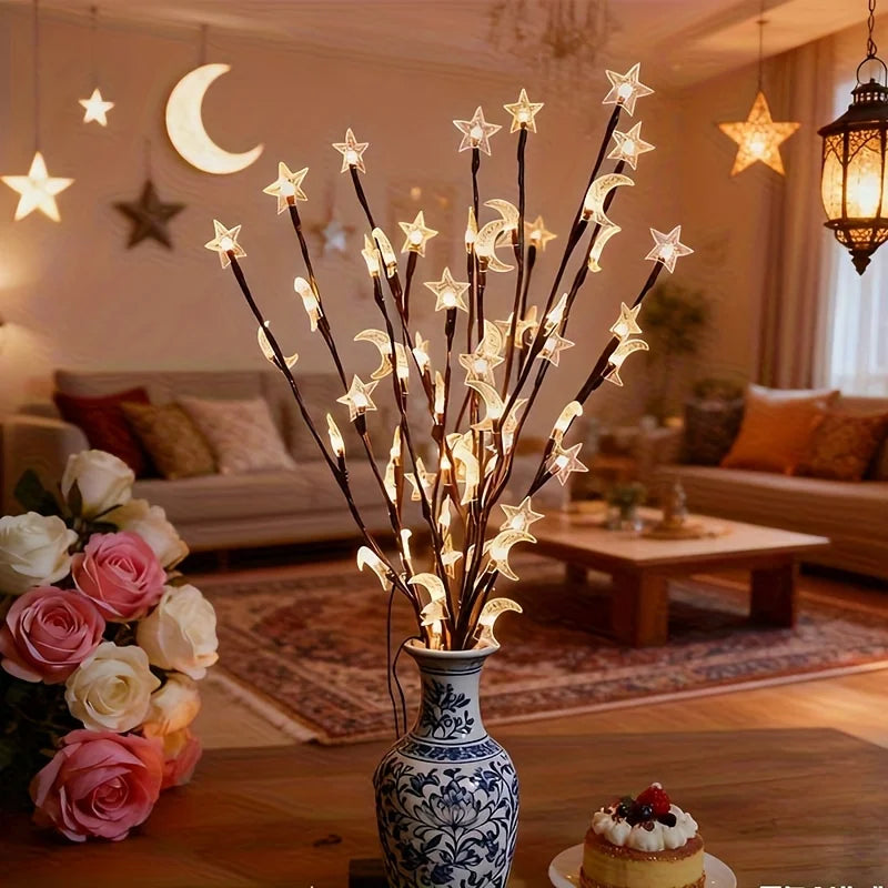 Elunara – LED Ceiling Decoration with Stars and Moons on Battery (20 Lights)