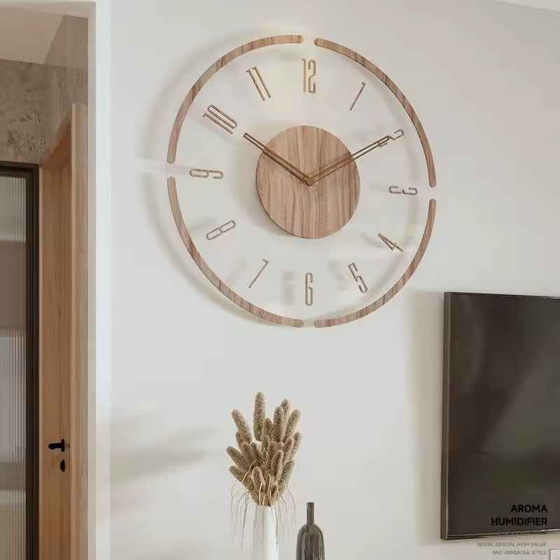 Belo Wall Clock | Silent Quartz, Wood & Acrylic Design