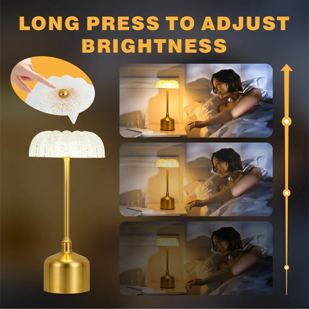 Flora Crystal Table Lamp | Rechargeable, 3 Light Colors