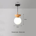 Bela Glass Pendant Light | Frosted Shade, Wood Finish