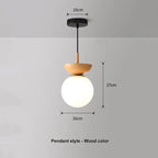 Bela Glass Pendant Light | Frosted Shade, Wood Finish