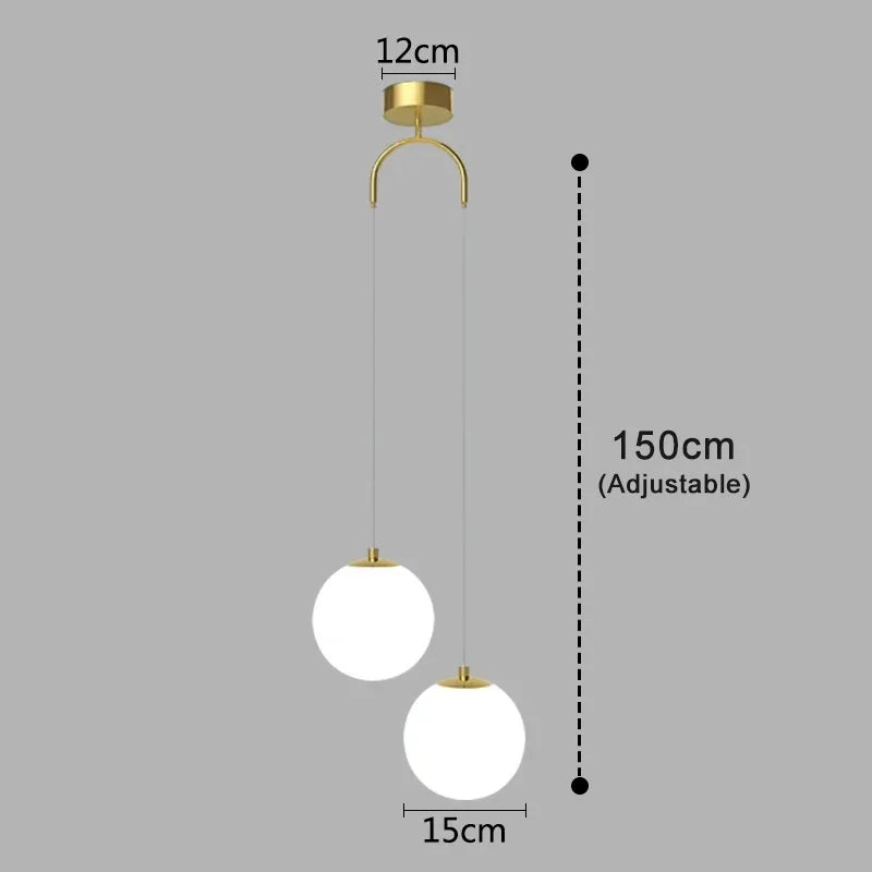 Luma Pendant Light | Nordic Glass Globe, Adjustable Height